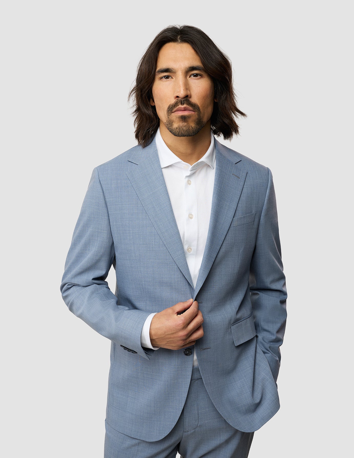 Tech Wool Blazer Light Blue Regular